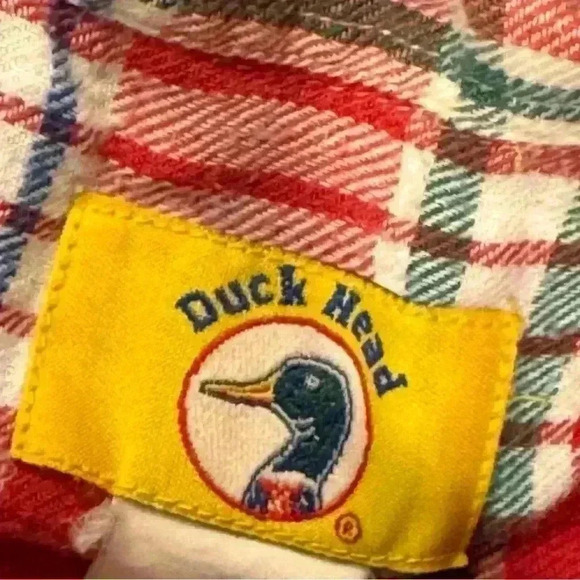 Vintage Duck Head Men's Red Plaid Flannel Button-Up Shirt Size L - Picture 4 of 4